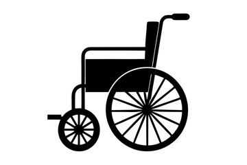 Wheelchair Black silhouette on white background. vector illustration.