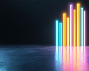 Obraz premium A symbolic glowing graph showing increasing customer satisfaction scores.