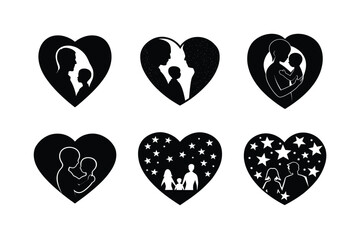 set of heart shaped labels