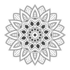 Simple and beautiful mandala coloring page vector illustration on white background