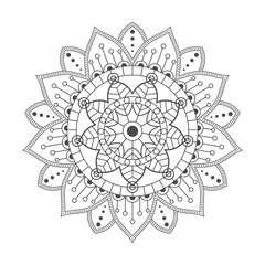 Simple and beautiful mandala coloring page vector illustration on white background