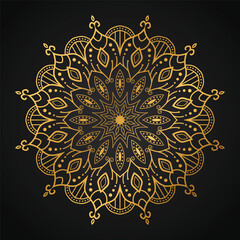 Luxury mandala vector illustration on dark background
