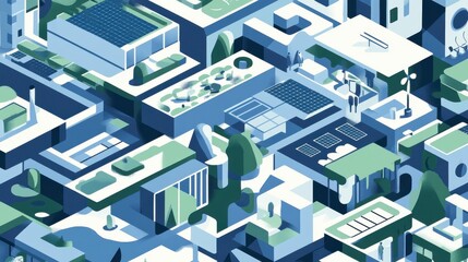 Fototapeta premium Sustainable Cityscape: An Artistic Exploration of Eco-Friendly Urban Design