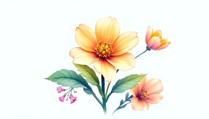 Naklejka premium A high-quality and visually appealing illustration of a popular flower for microstock