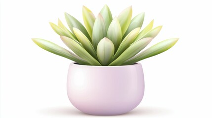 Fototapeta premium Cactus in a Pot Succulent plant in a modern white pot.