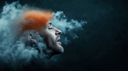 Fototapeta premium Creative expression through colorful smoke and dust art