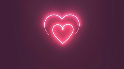 A bright neon love logo features two overlapping hearts, creating a vibrant symbol of love perfect for Valentine's Day and romantic expressions