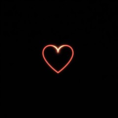 A glowing heart logo radiates warmth and love against a black background, capturing the essence of affection perfect for Valentine's Day festivities