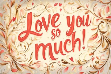 Obraz premium Valentine's Day greeting card with the words 