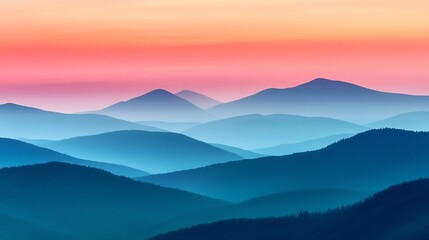 Obraz premium Captivating Landscape Painting of Gentle Rolling Hills at Peaceful Sunrise