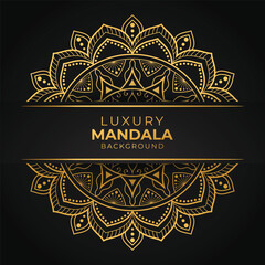 Simple and beautiful luxury mandala vector illustration on black background