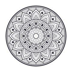 Simple and beautiful mandala coloring page vector illustration on white background
