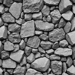 Fototapeta premium stone wall texture background , gray stone siding with different sized stones . generative ai 