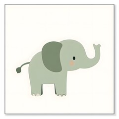 Fototapeta premium Minimalist Elephant Poster for Cozy and Cheerful Children s Room Decor