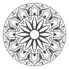 Simple and beautiful mandala coloring page vector illustration on white background