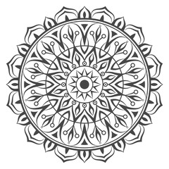 Simple and beautiful mandala coloring page vector illustration on white background