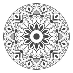 Simple and beautiful mandala coloring page vector illustration on white background