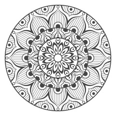 Simple and beautiful mandala coloring page vector illustration on white background
