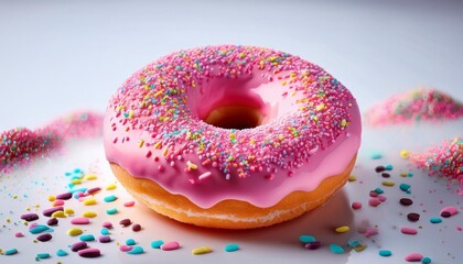 donut with pink sprinkles