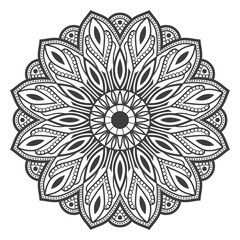 Simple and beautiful mandala coloring page vector illustration on white background