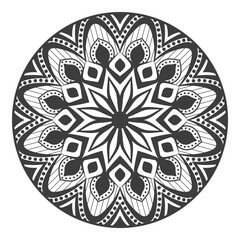 Simple and beautiful mandala coloring page vector illustration on white background