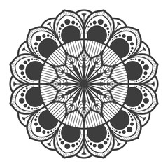 Simple and beautiful mandala coloring page vector illustration on white background