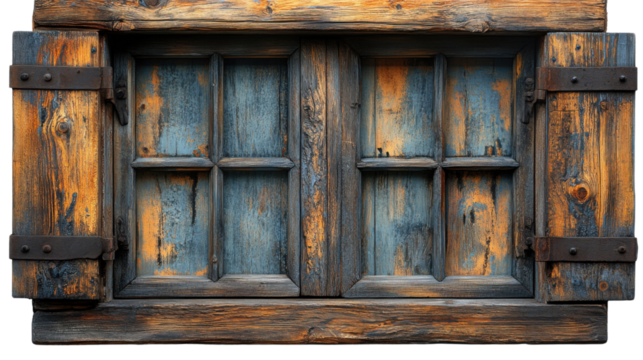 old wooden door on white background 