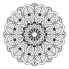 Simple and beautiful mandala coloring page vector illustration on white background