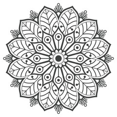 Simple and beautiful mandala coloring page vector illustration on white background