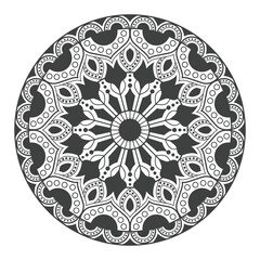 Simple and beautiful mandala coloring page vector illustration on white background