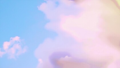 Naklejka premium dreamy pastel colored cloudscape with soft pink, blue, and yellow tones, perfect for abstract designs, backgrounds, or digital art