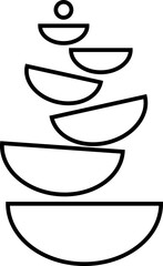 Abstract mid century modern geometric poster icon . Bauhaus style, minimal hipster design flat line  isolated on transparent background. Contemporary for wall decorations artwork.