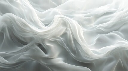 Obraz premium Elegant Wavy Pattern on White Background Creating a Soft and Modern Visual Aesthetic for Design