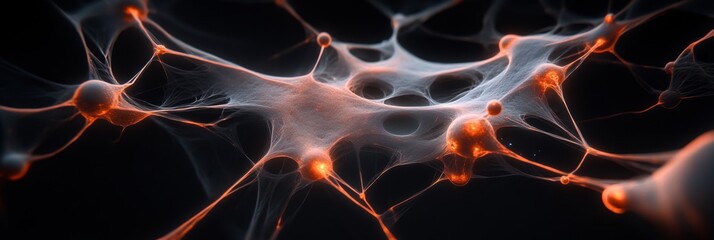 Fototapeta premium Glowing neural network connections in abstract organic structure