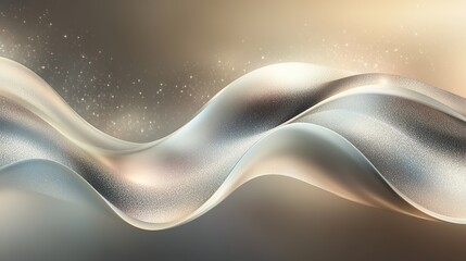 **Gentle bends of glowing pearl and silver waves