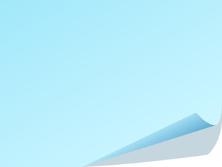 水色の端がめくれた付箋フレーム4：3