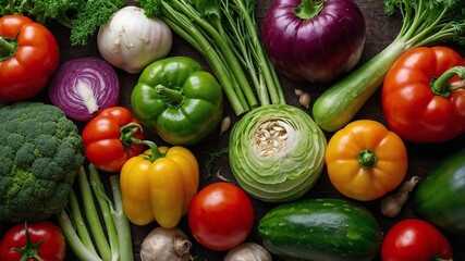 Vibrant Assortment of Fresh Vegetables in a Garden