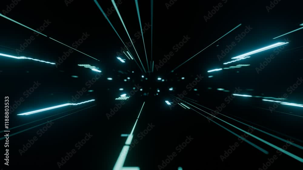 Poster moving grid lines with glowing light. technology product background. seamless loop
