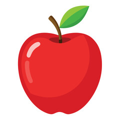red apple with leaf