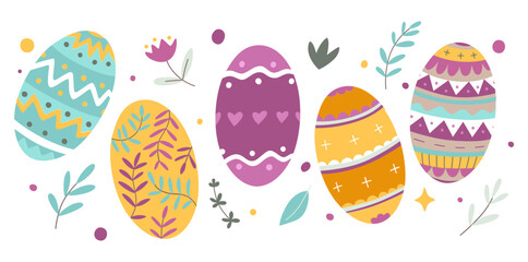 set of easter egg background