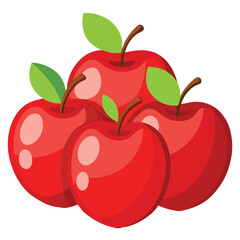 red apple isolated on white