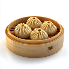 Delectable Steamed Buns in Bamboo Steamer, a Culinary Delight!