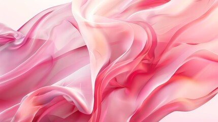 Obraz premium Abstract Pink and White Fabric Drape Wallpaper