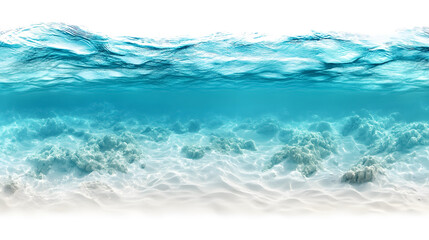 Fototapeta premium Underwater view of blue ocean waves in a swimming pool