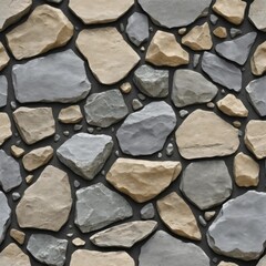 stone wall texture background , stone siding with different sized stones . generative ai 