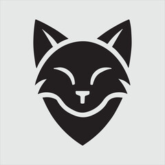 Minimalist Fox Head Silhouette Vector Illustration