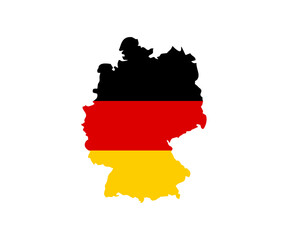 Fototapeta premium Germany detailed map with flag of country. German border boundary country shape nation national vector design and illustration. 