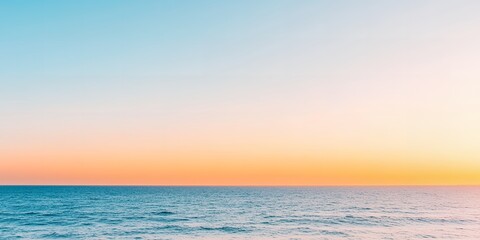 Fototapeta premium Serene Ocean Sunset Calm Water Pastel Sky Tranquil Seascape