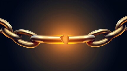 Obraz premium Broken chain symbolizing freedom and remembrance in dark background for Memorial Day concept