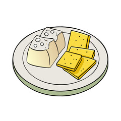 cheese platter vector icon, cheese platter vector illustration - simple illustration of cheese platter, perfect for logos,and cheese platter -themed designs.